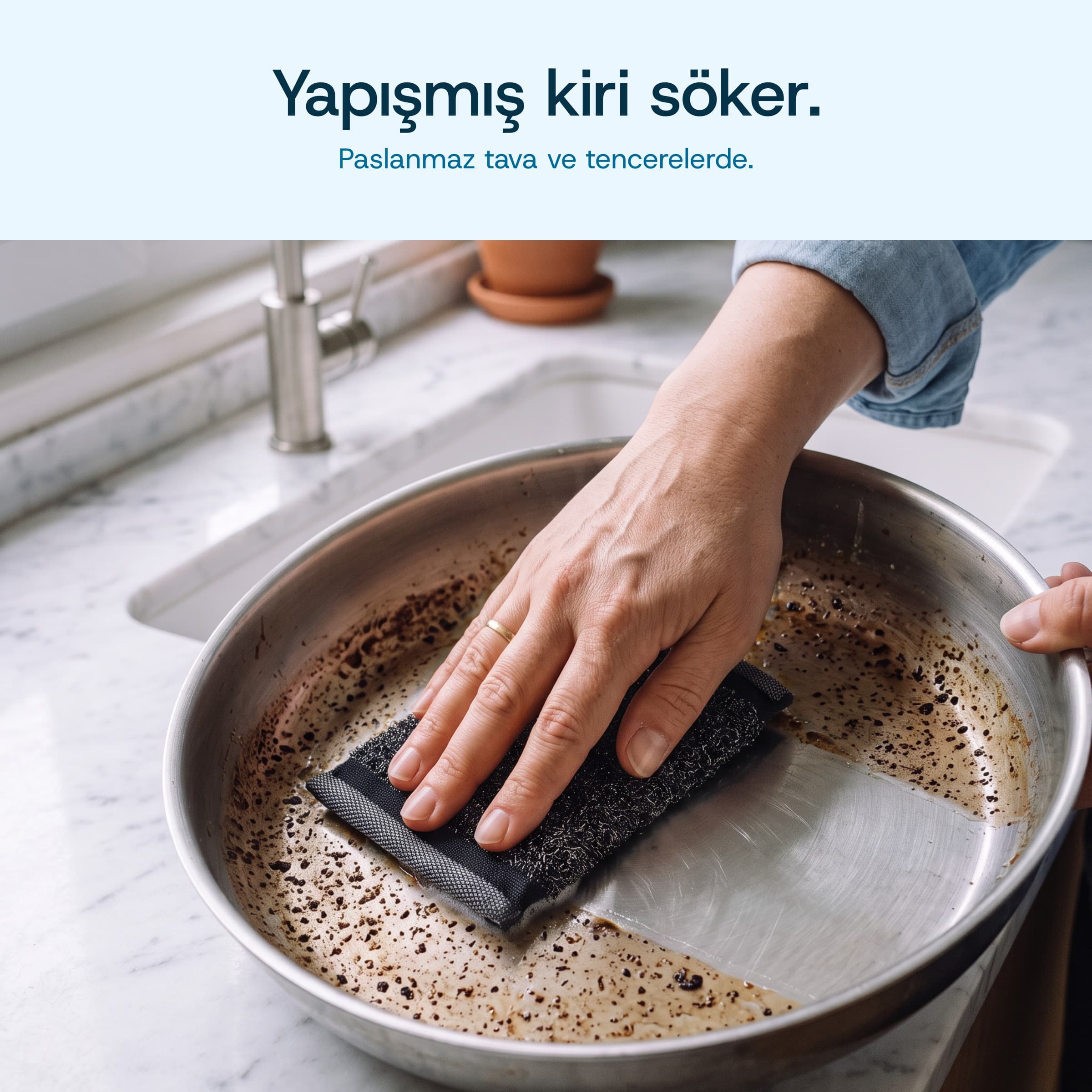 2'li Paslanmaz Telli Bulaşık Süngeri kullanım sonucu