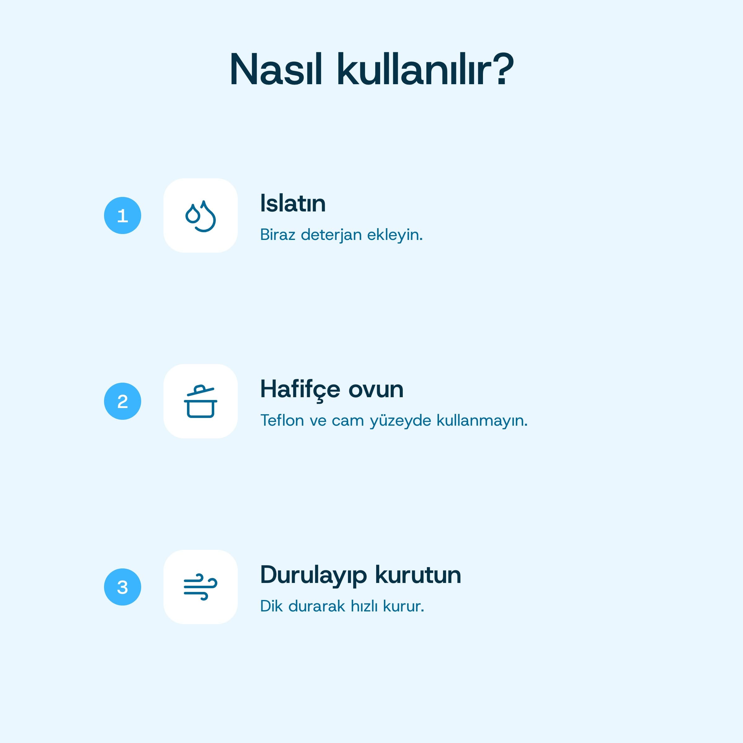2'li Paslanmaz Telli Bulaşık Süngeri kullanım kılavuzu