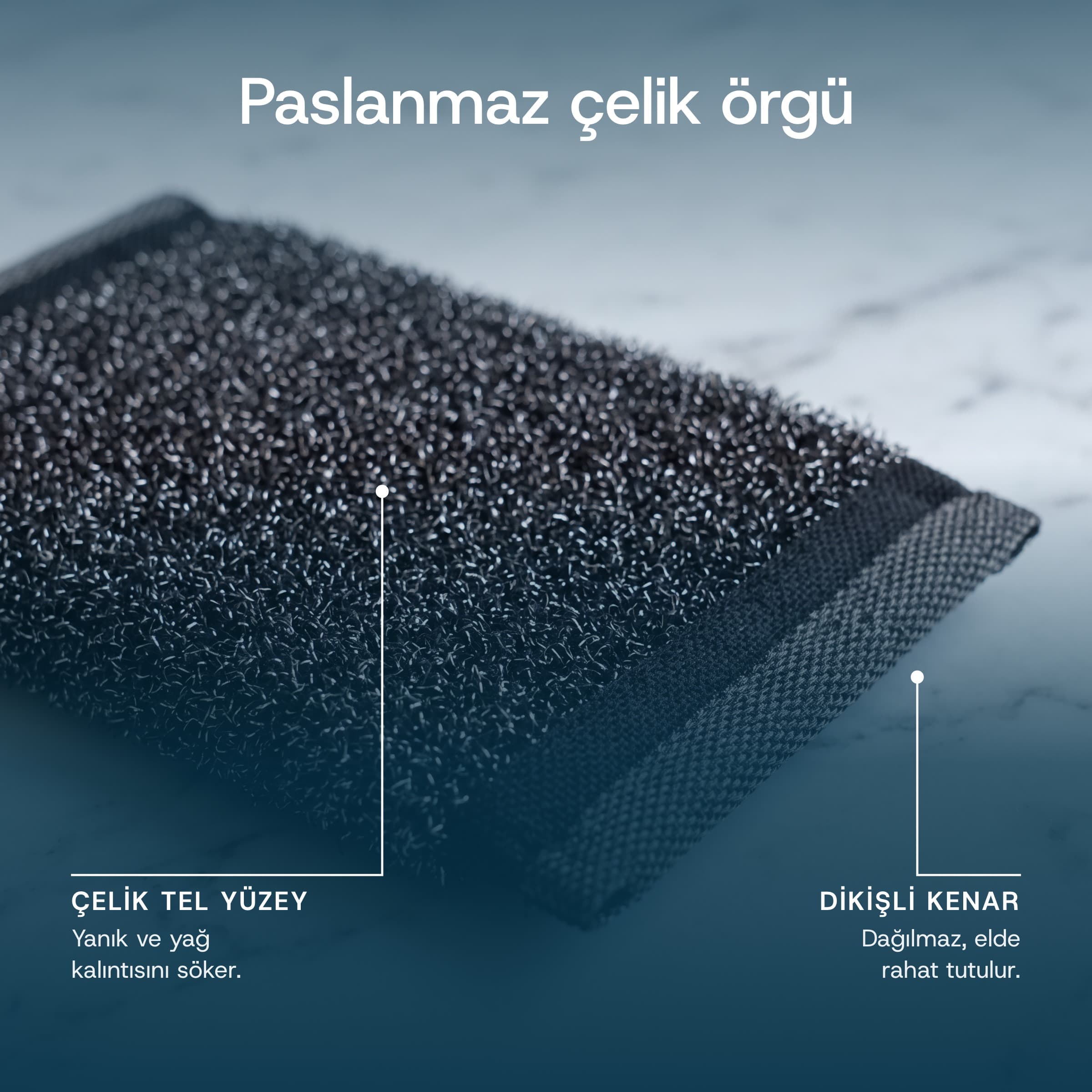 2'li Paslanmaz Telli Bulaşık Süngeri malzemesi