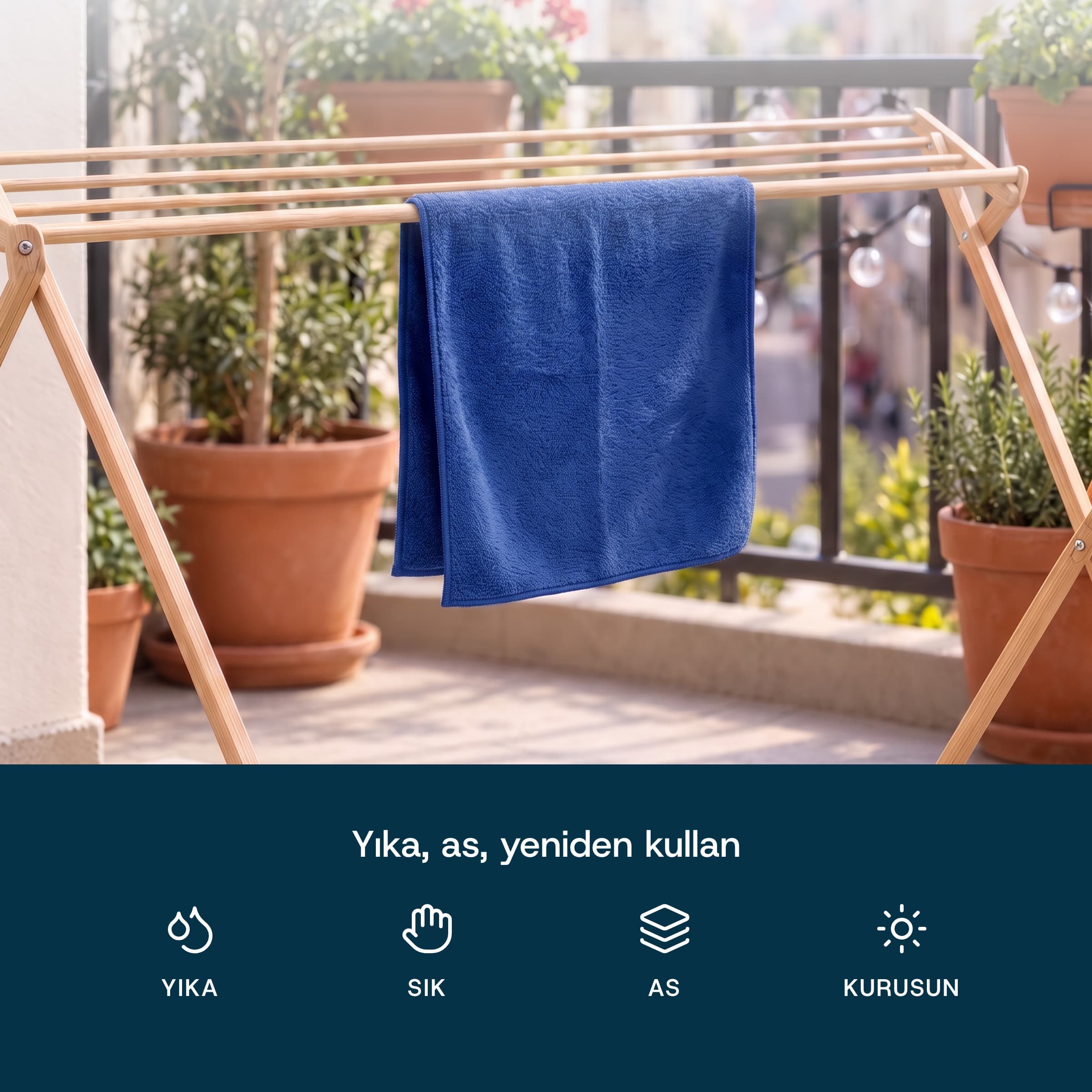 Lacivert Genel Amaçlı Temizlik Bezi bakımı