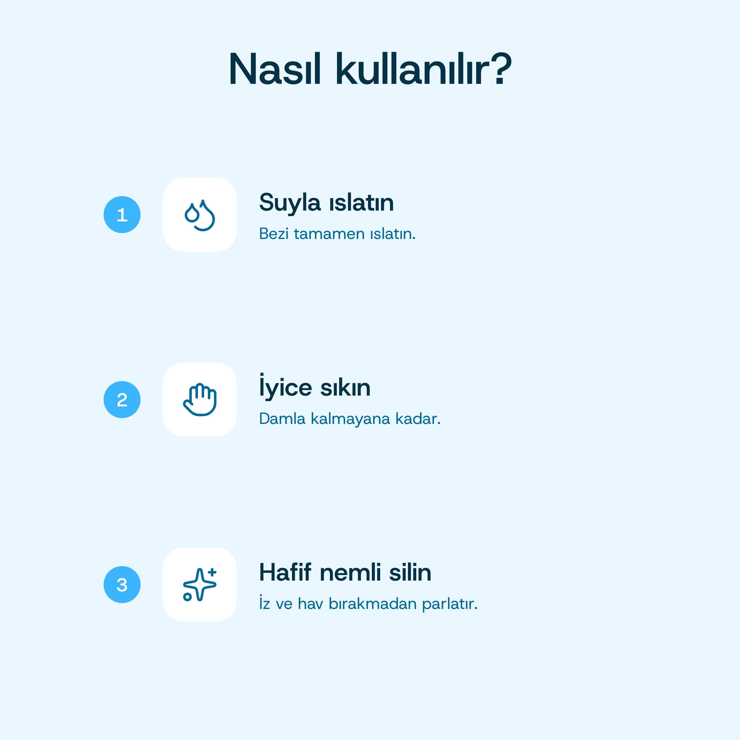 3'lü Beyaz Cam Bezi