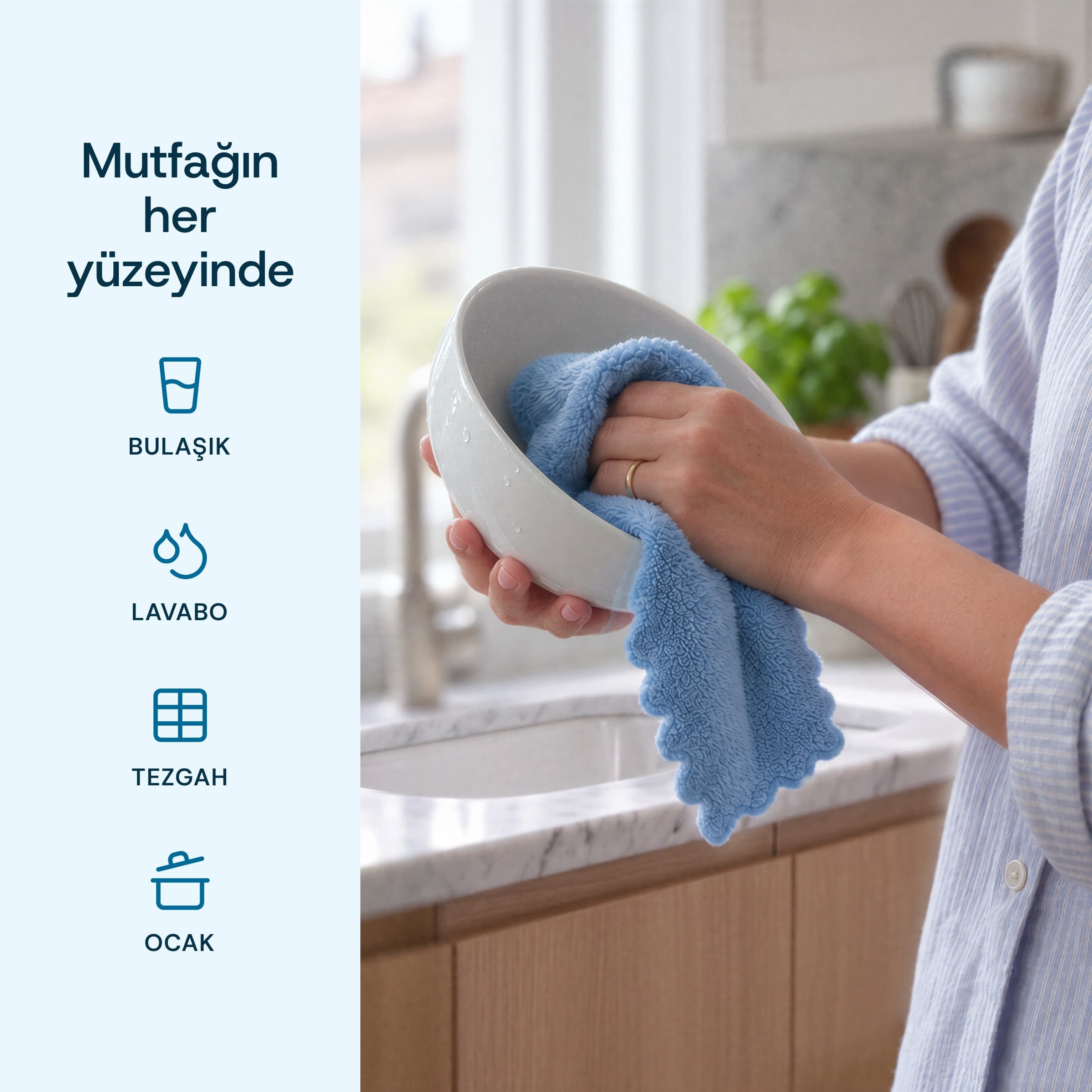 3'lü Mutfak Temizlik Bezi kullanırken