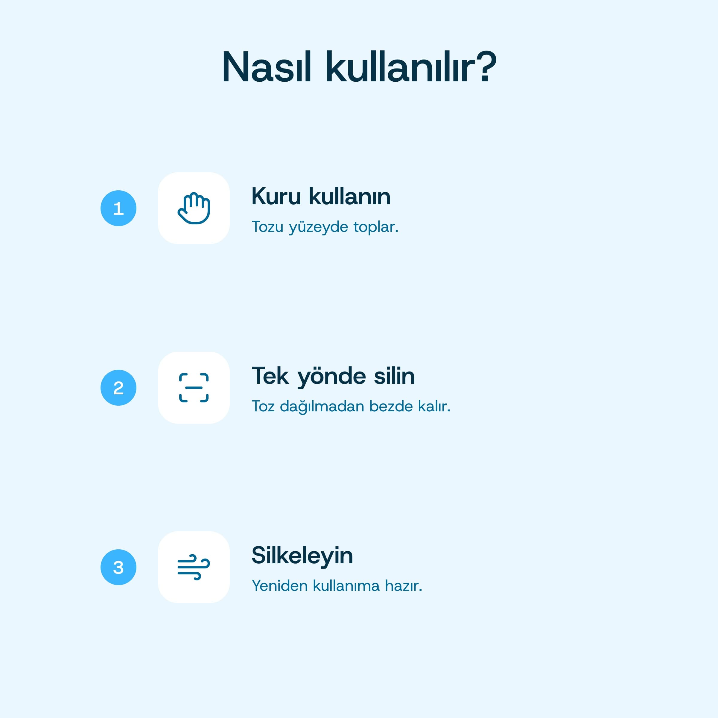 2'li Mikrofiber Toz Bezi kullanım kılavuzu