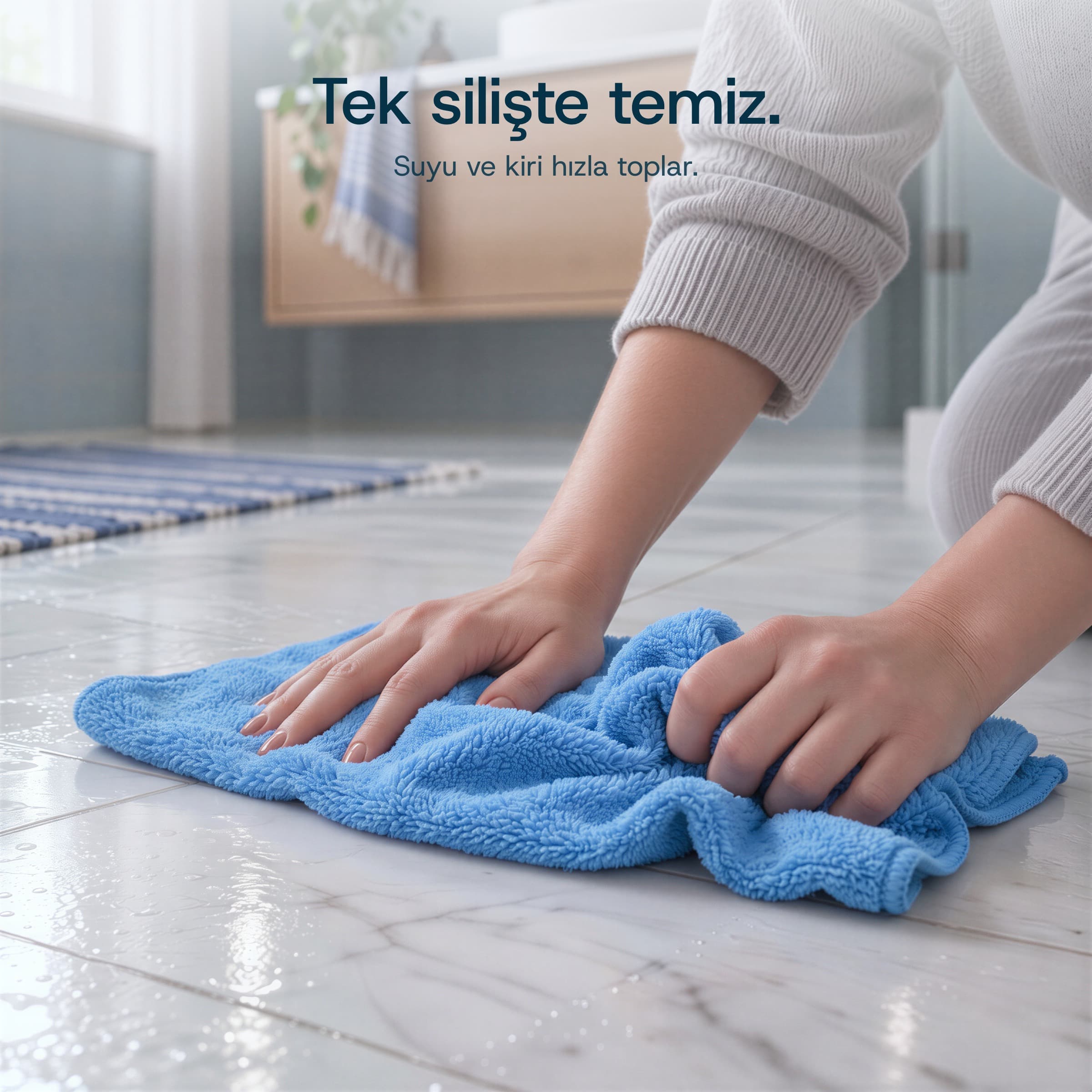Açık Mavi Genel Amaçlı Temizlik Bezi kullanım sonucu